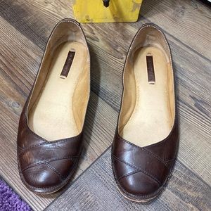💙Frye Ember Cross Dark Brown Leather Ballet Flats